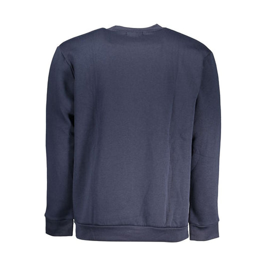 Cavalli Class | Elegant Crew Neck Fleece Sweatshirt in Blue| McRichard Designer Brands   