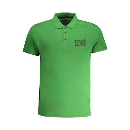 Cavalli Class Green Cotton Polo Shirt green-cotton-polo-shirt-33