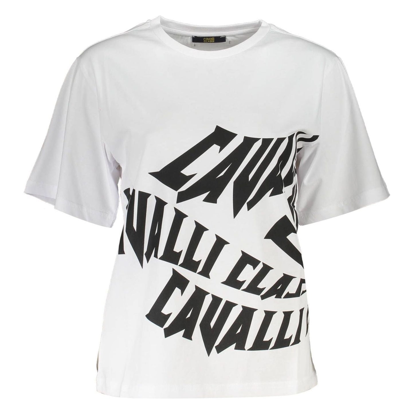 Cavalli Class Chic White Printed Tee with Classic Elegance chic-white-printed-tee-with-classic-elegance