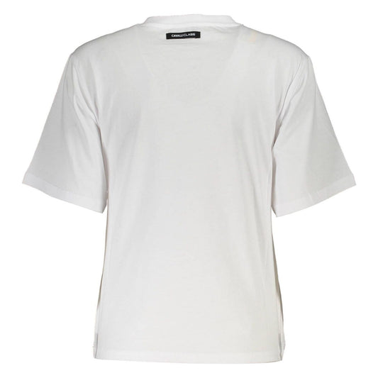 Cavalli Class Chic White Printed Tee with Timeless Elegance chic-white-printed-tee-with-timeless-elegance