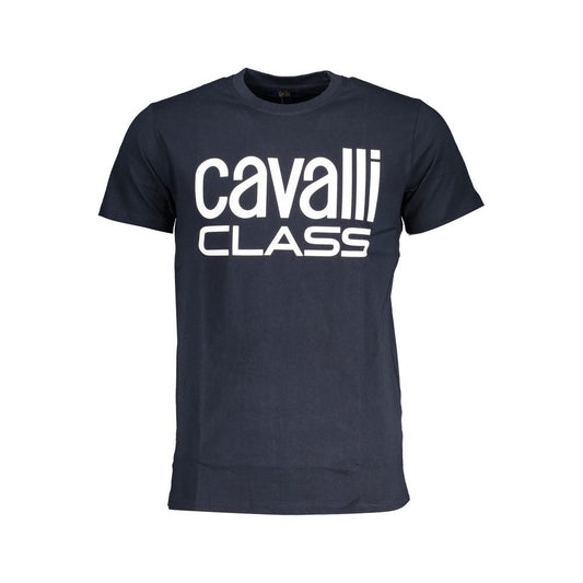 Cavalli Class Blue Cotton T-Shirt blue-cotton-t-shirt-145