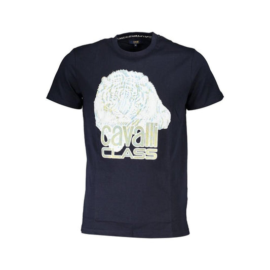 Cavalli Class Blue Cotton T-Shirt blue-cotton-t-shirt-51