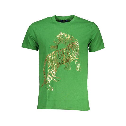 Cavalli Class Green Cotton T-Shirt green-cotton-t-shirt-73