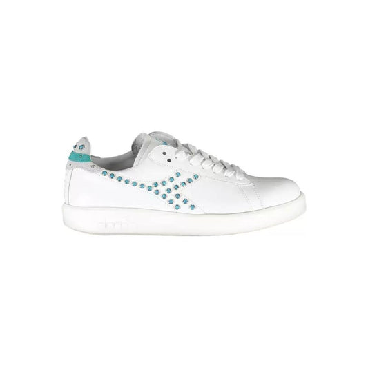 Diadora | Chic White Lace-up Sneakers with Contrasting Accents| McRichard Designer Brands   