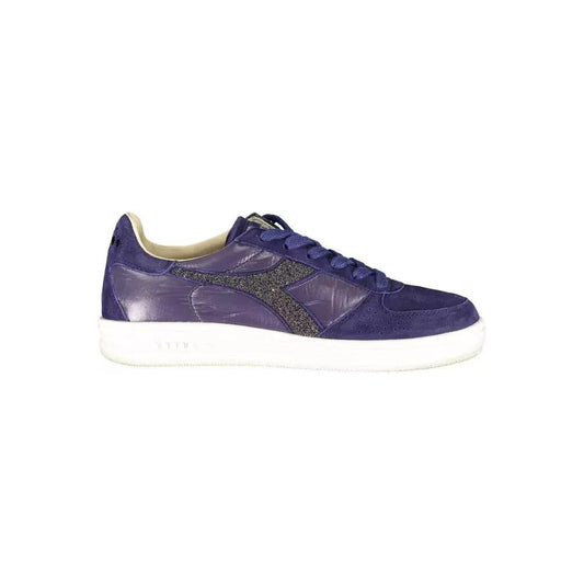 Diadora | Crystal-Embellished Blue Sneakers With Contrasting Sole| McRichard Designer Brands   