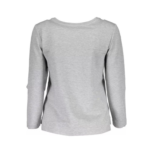 Gant | Chic Gray Side-Zip Sweatshirt with Elastane Blend| McRichard Designer Brands   