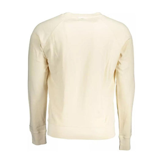 Gant | Chic Beige Cotton Sweatshirt with Logo Print| McRichard Designer Brands   