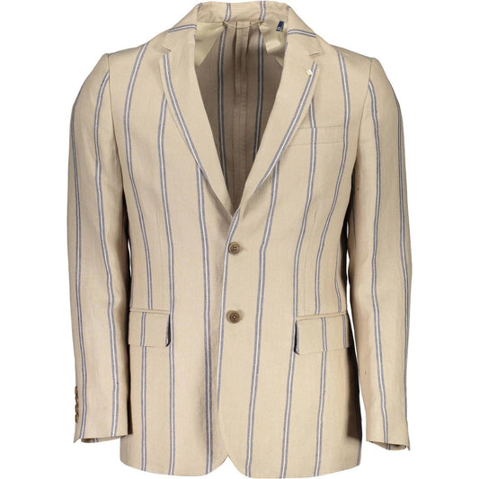 Gant | Classic Linen Single-Breast Beige Jacket| McRichard Designer Brands   