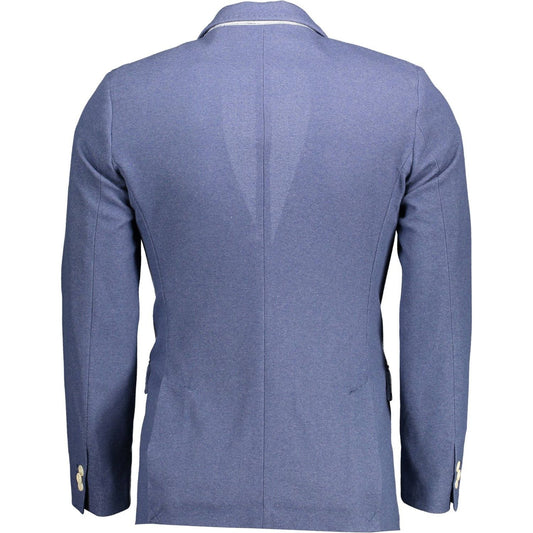 Gant | Chic Slim-Fit Blue Jacket with Elegant Detailing| McRichard Designer Brands   