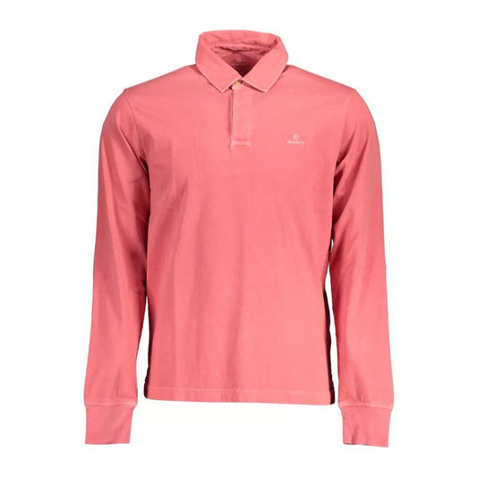Gant | Chic Pink Cotton Long-Sleeved Polo Shirt| McRichard Designer Brands   
