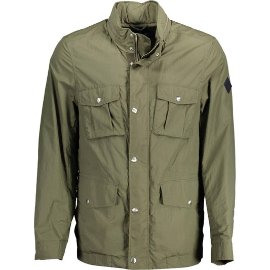 Gant | Sleek Green Trench Coat with Concealed Hood| McRichard Designer Brands   