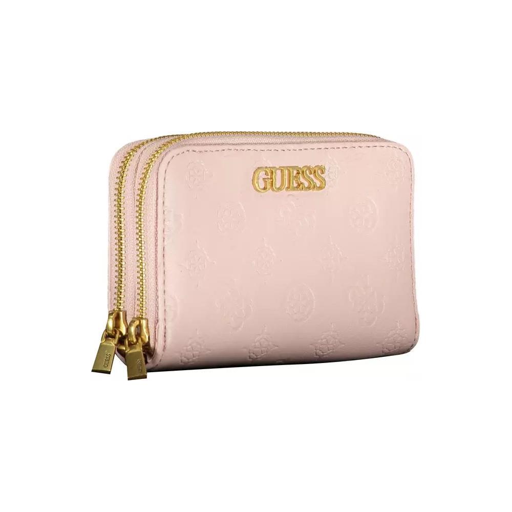 Guess Jeans Chic Pink Double Compartment Wallet with Logo Detail chic-pink-double-compartment-wallet-with-logo-detail