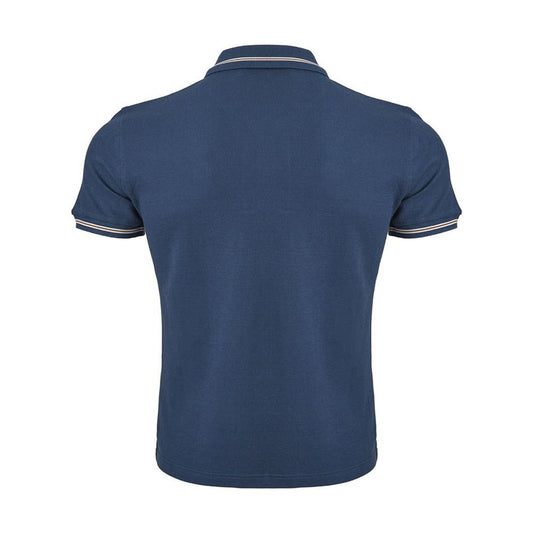 Corneliani Elegant Blue Italian Cotton Polo Shirt elegant-blue-cotton-polo-shirt-for-men