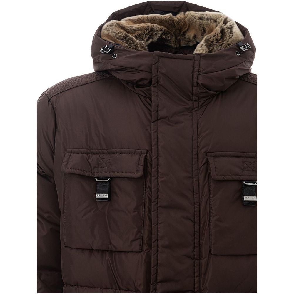 Peuterey Sophisticated Brown Polyamide Jacket for Men elegant-brown-polyamide-jacket-for-men