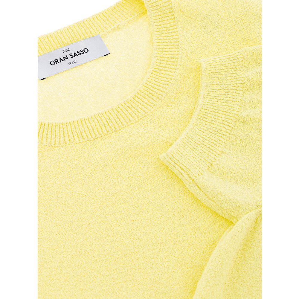 Gran Sasso Sunny Cotton Luxury Tee for the Discerning Gentleman elegant-cotton-yellow-tee-for-men