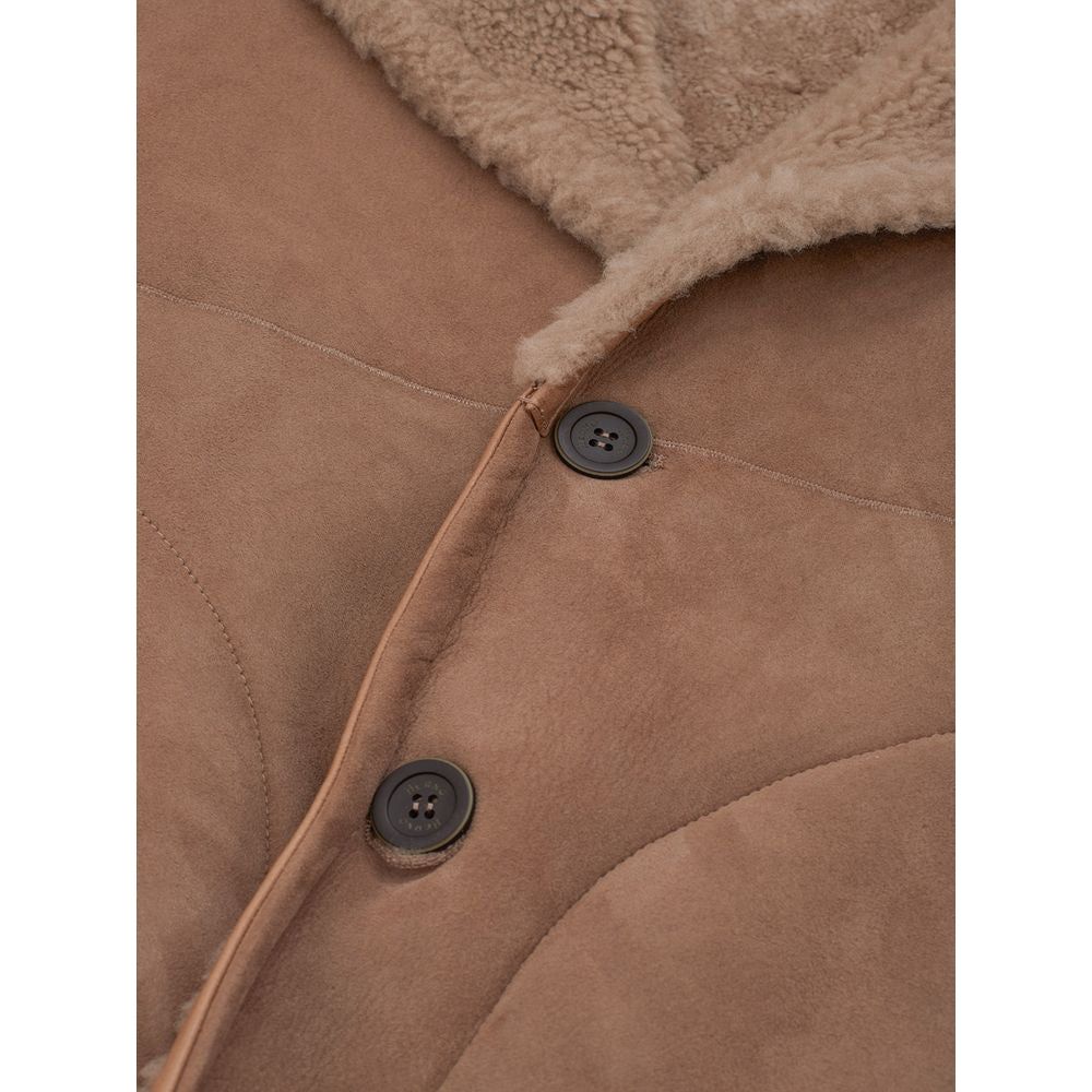 Herno Elegant Brown Leather Jacket for Men elegant-brown-leather-jacket