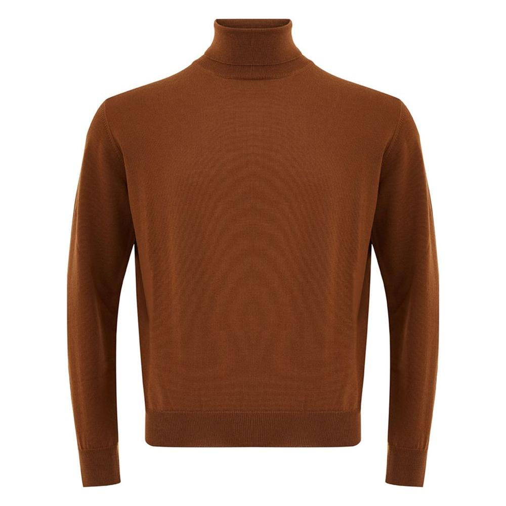 FERRANTE Elegant Brown Wool Sweater for Men plush-wool-brown-sweater-for-sophisticated-style