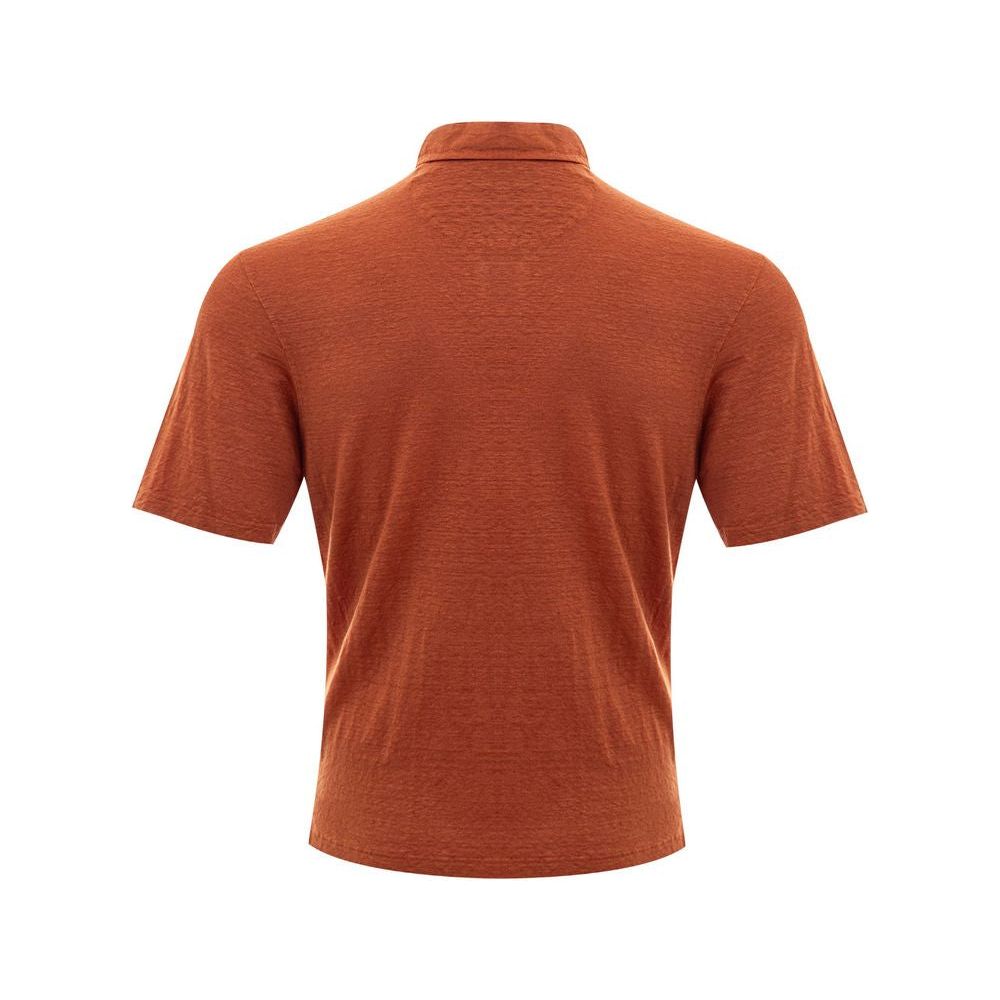 Gran Sasso Elegant Linen Polo Shirt in Sophisticated Brown elegant-linen-brown-polo-for-the-discerning-gentleman
