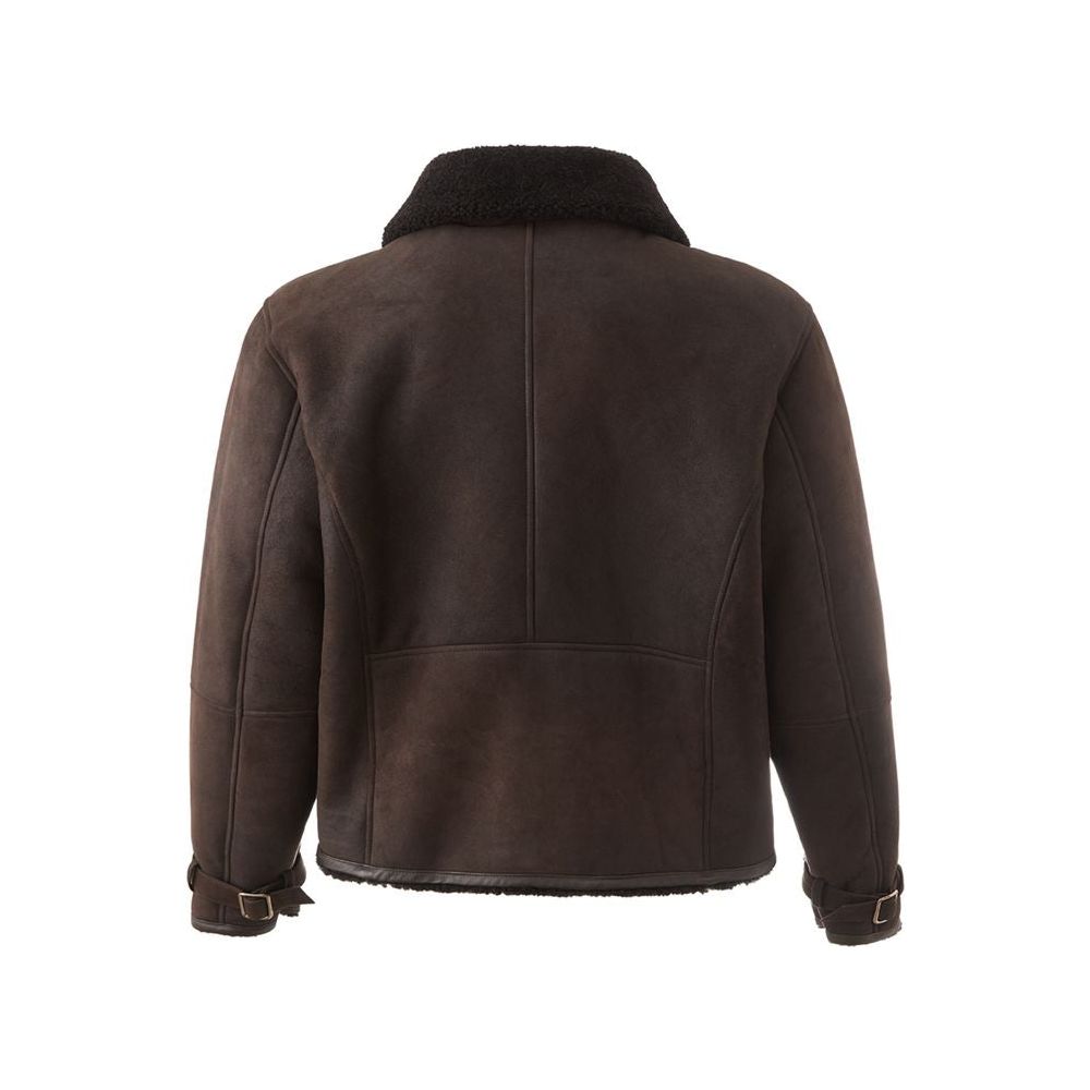 Elegant Montone Leather Brown Jacket