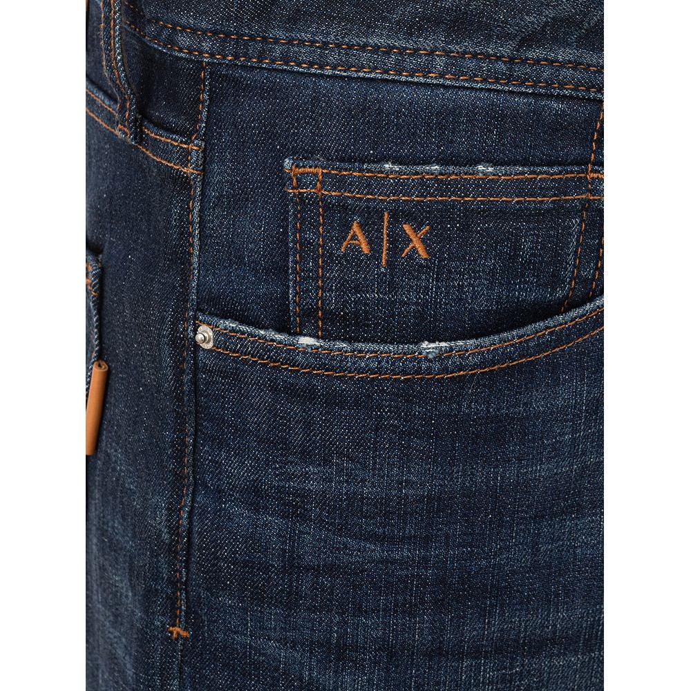 Armani Exchange Chic Blue Cotton Trousers for Modern Men elevated-essentials-blue-cotton-pants