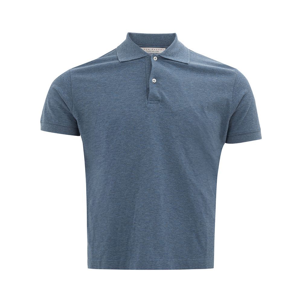 Luca Faloni Elegant Cotton Polo Shirt in Rich Blue luca-faloni-fine-cotton-polo-in-blue