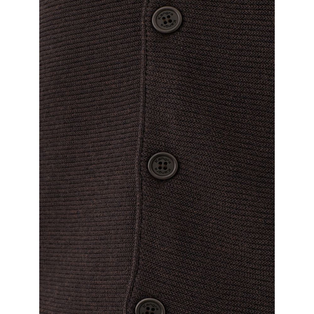 KANGRA Elegant Wool Brown Cardigan for Men elegant-brown-wool-cardigan-for-men