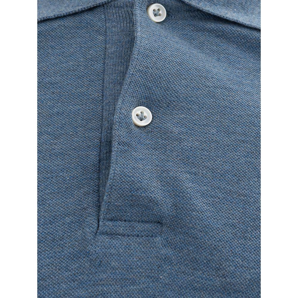 Luca Faloni Elegant Cotton Polo Shirt in Rich Blue luca-faloni-fine-cotton-polo-in-blue