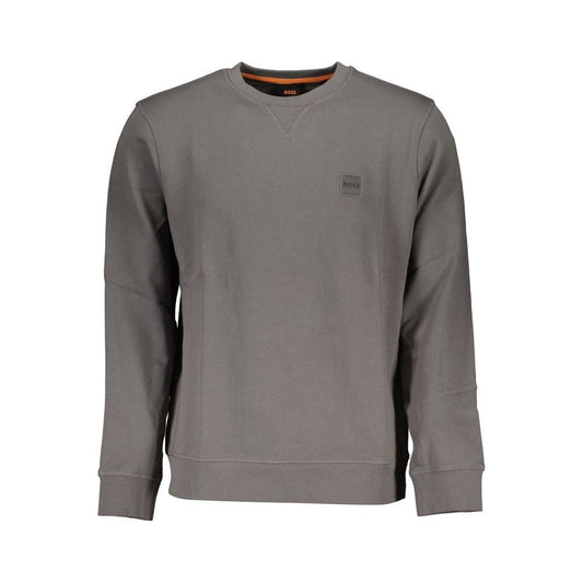 Hugo Boss Gray Cotton Sweater gray-cotton-sweater-34