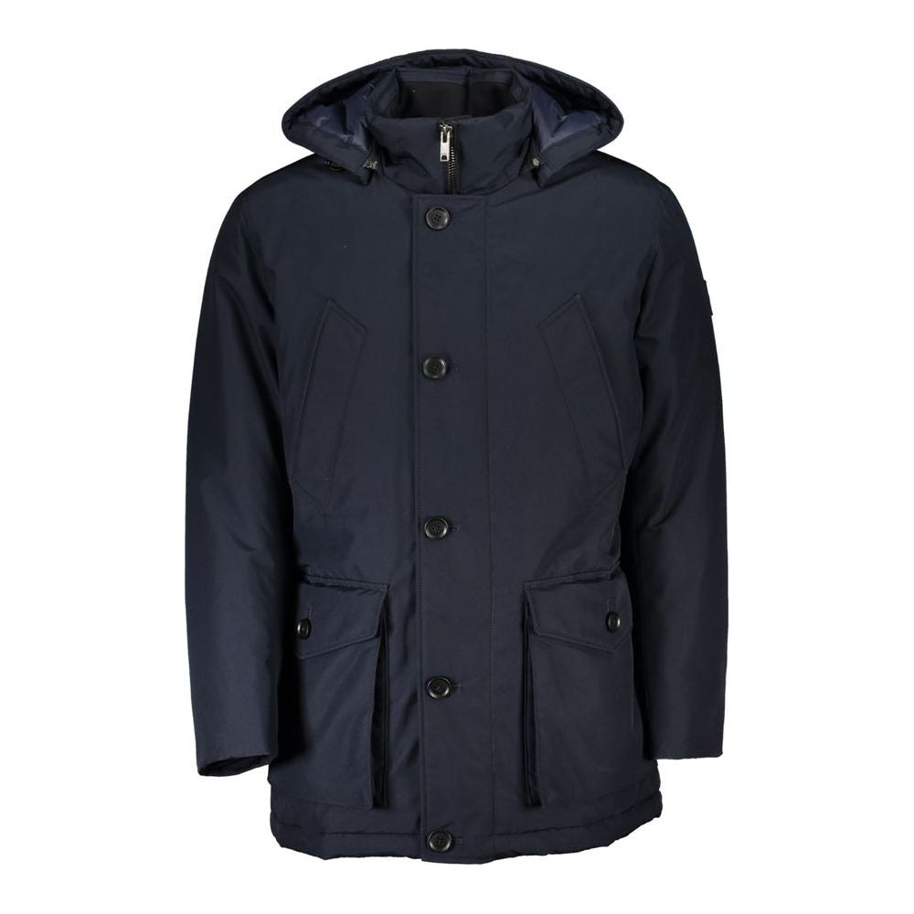 Hugo Boss Sleek Blue Long-Sleeve Jacket with Hood sleek-blue-long-sleeve-jacket-with-hood