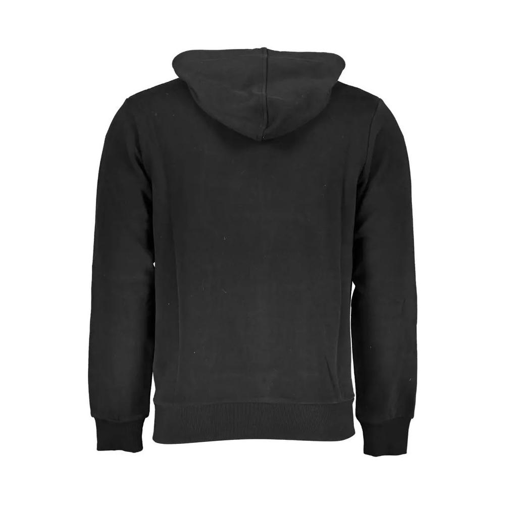 La Martina Elegant Black Cotton Hooded Sweatshirt elegant-black-cotton-hooded-sweatshirt