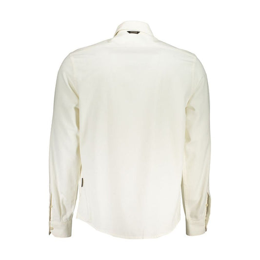 Napapijri Elegant White Cotton Long Sleeved Men's Shirt elegant-white-cotton-long-sleeved-mens-shirt