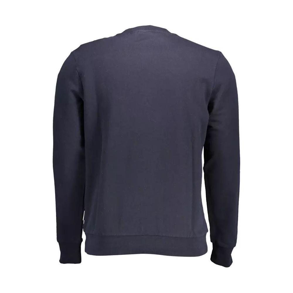 Napapijri Sleek Blue Round Neck Cotton Sweatshirt sleek-blue-round-neck-cotton-sweatshirt