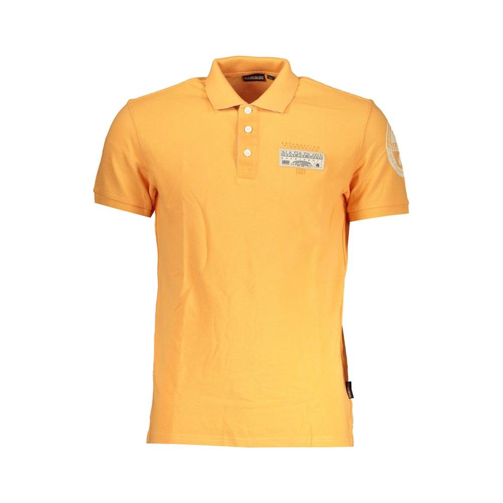 Napapijri Sleek Orange Polo with Contrast Details sleek-orange-polo-with-contrast-details