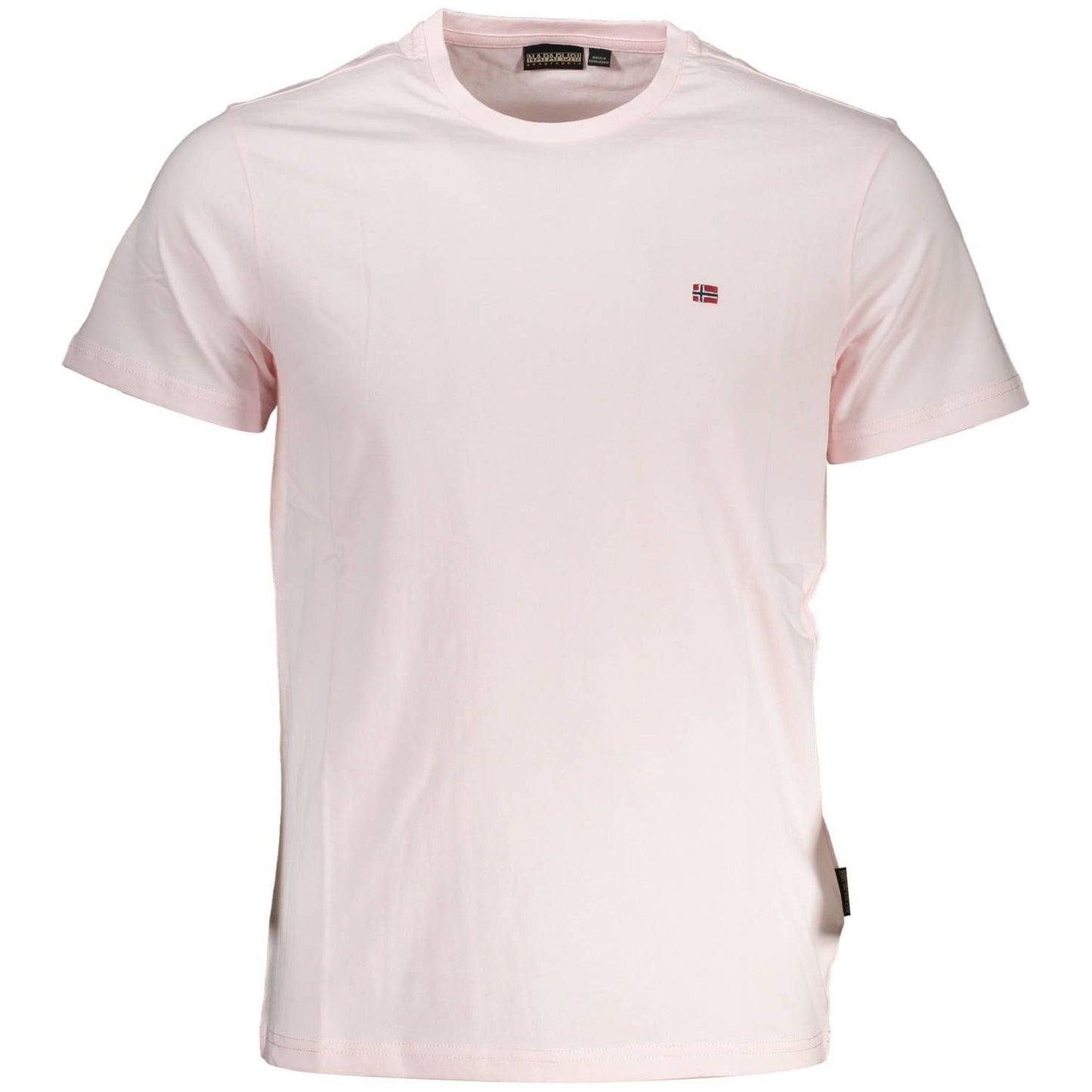 Napapijri Elegant Pink Embroidered Tee for Men elegant-pink-embroidered-tee-for-men