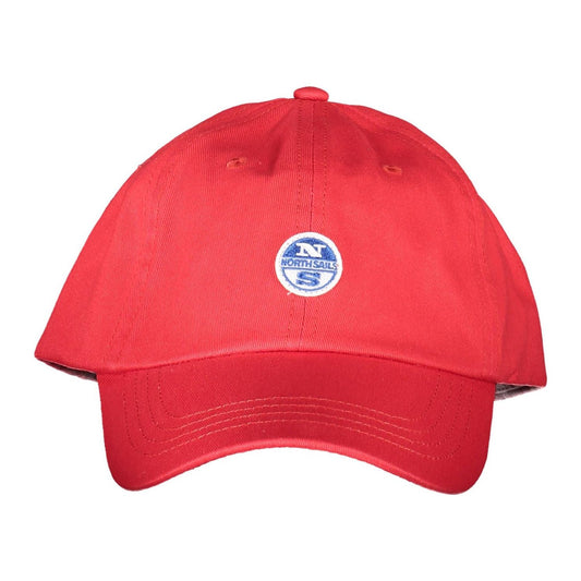 Elegant Red Cotton Cap with Logo Visor North Sails