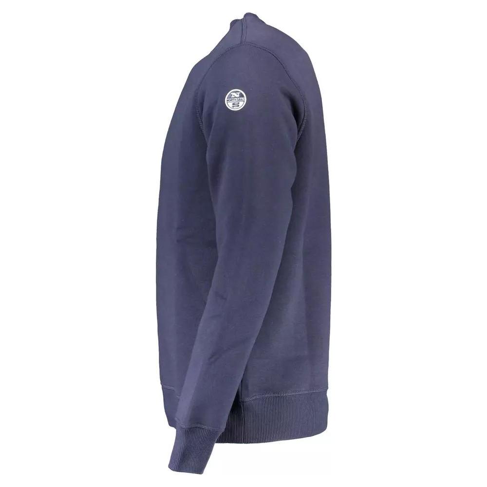 North Sails Chic Blue Crewneck Sweater with Logo Detail chic-blue-crewneck-sweater-with-logo-detail