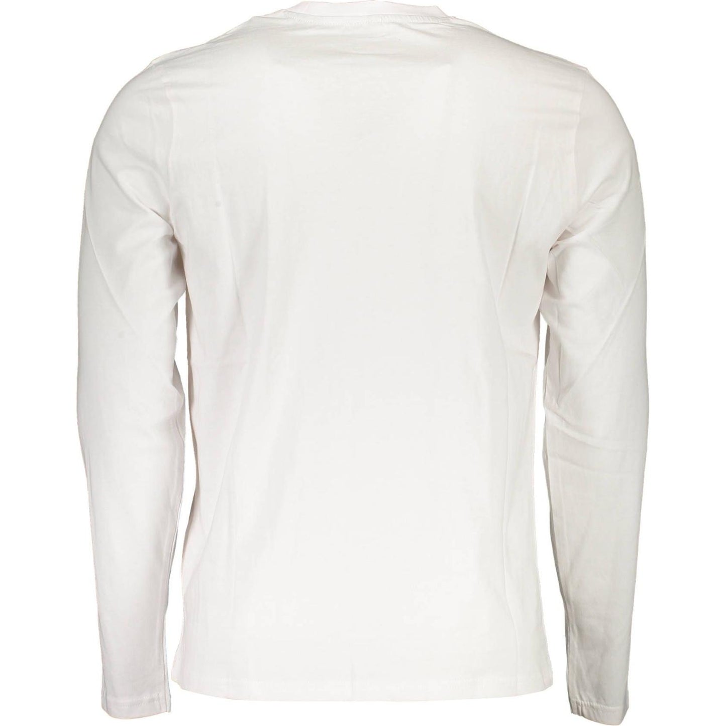 North Sails Sleek White Cotton T-Shirt with Stylish Print sleek-white-cotton-t-shirt-with-stylish-print