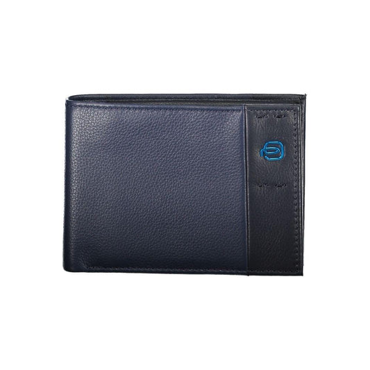 Elegant Blue Leather Men's Wallet Piquadro