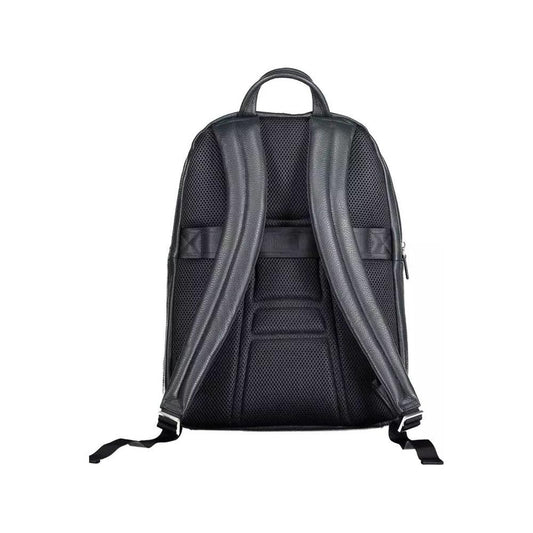 Piquadro | Sleek Blue Leather Backpack with Laptop Compartment| McRichard Designer Brands   