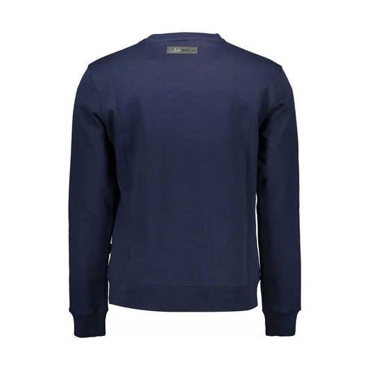 Plein Sport | Athletic Elegance Blue Round Neck Sweater| McRichard Designer Brands   