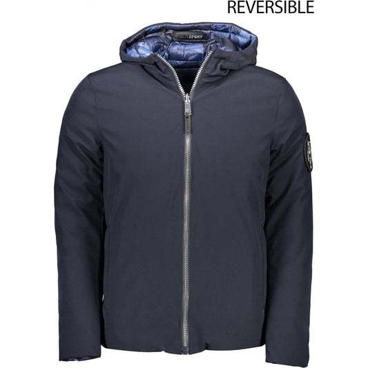Plein Sport | Reversible Hooded Blue Jacket with Logo Detail| McRichard Designer Brands   