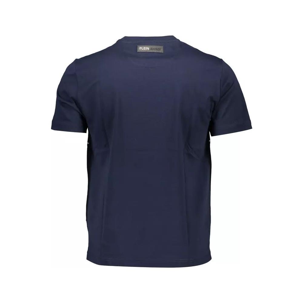 Plein Sport Electrify Blue Crew Neck Tee with Logo Accent electrify-blue-crew-neck-tee-with-logo-accent