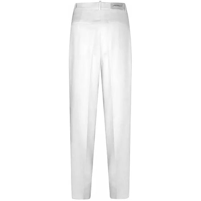 Hinnominate Elegant White Straight Trousers with Pockets elegant-white-straight-trousers-with-pockets