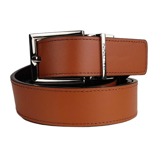 Reversible Calfskin Leather Belt in Rich Brown Baldinini Trend