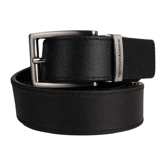 Reversible Black Calfskin Leather Belt