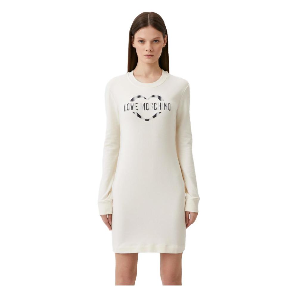 Love MoschinoChic White Cotton Blend Dress with Logo AccentMcRichard Designer Brands£189.00