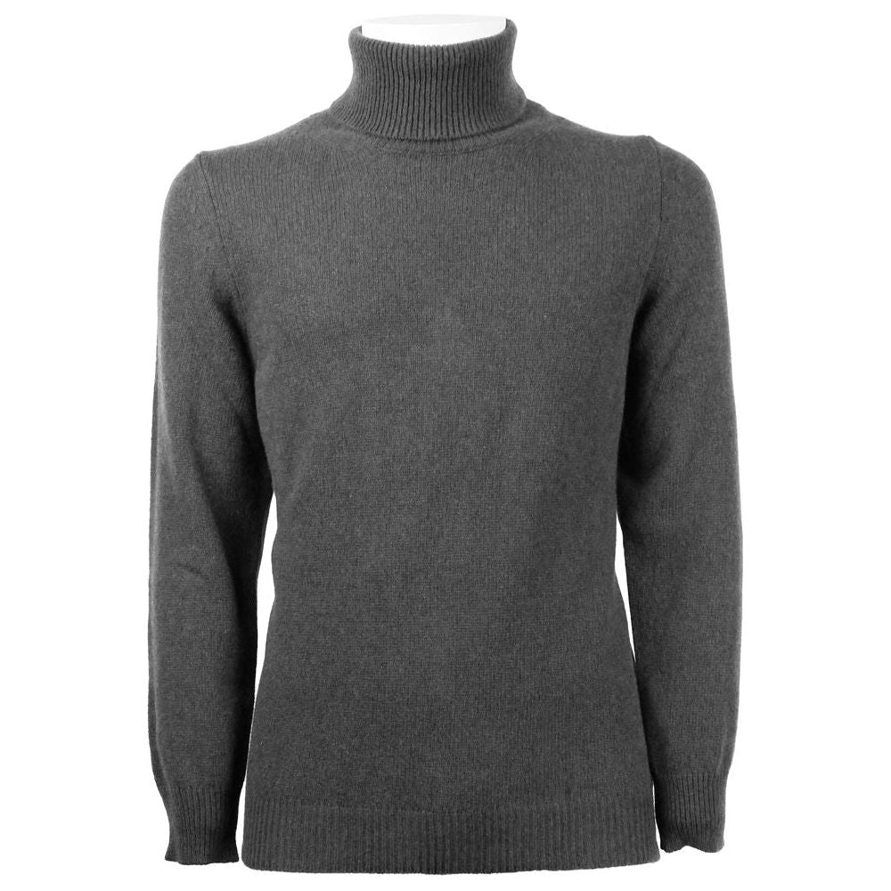 Emilio Romanelli Elegant Gray Cashmere Turtleneck Sweater gray-cashmere-sweater-4