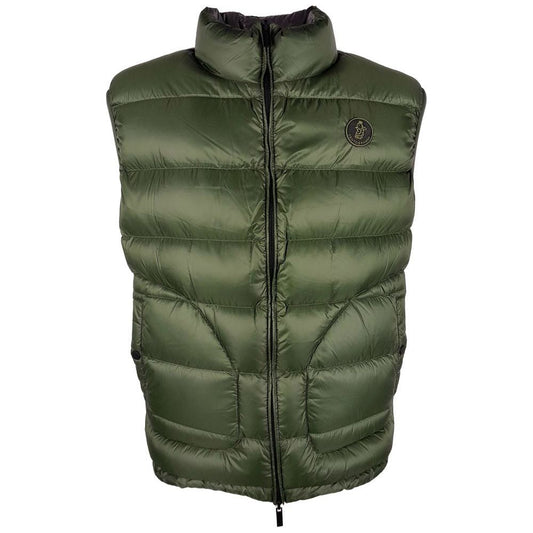 Centogrammi Chic Reversible Green & Grey Duck Down Vest green-nylon-vest-1