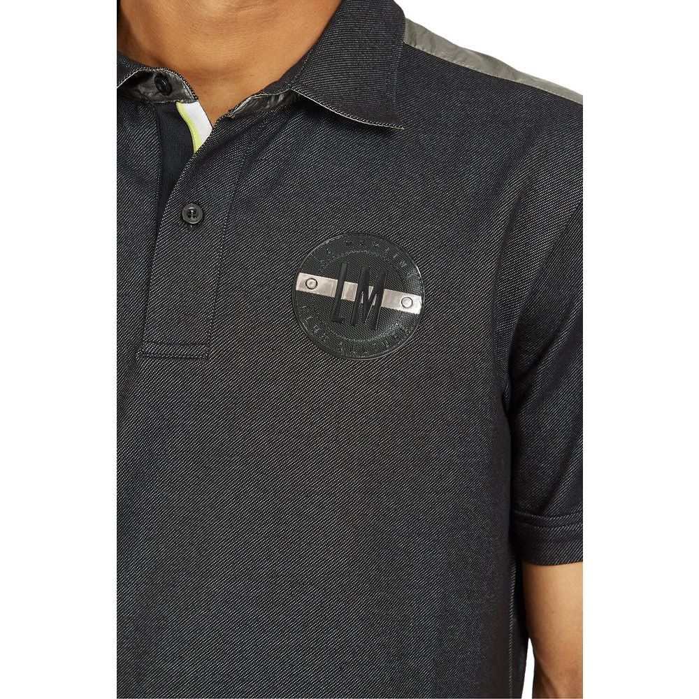 La Martina Sleek Cotton Blend Polo Shirt with Logo black-cotton-polo-shirt-10