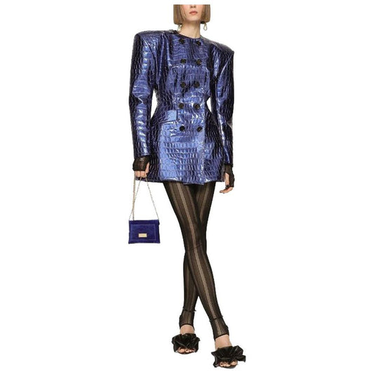 Dolce & Gabbana Chic Croco-Print Patent Leather Coat blue-leather-jacket-1 product-12523-453064161-40008c85-149.jpg